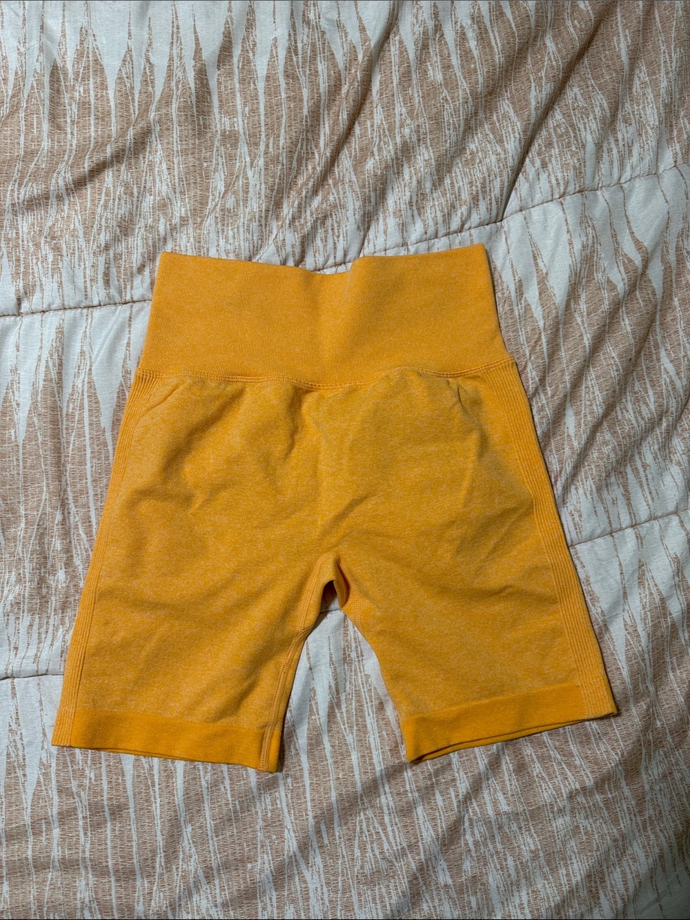 SHEIN Mustard Yellow High-Waist Bike Shorts
